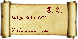 Balga Kristóf névjegykártya