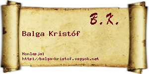 Balga Kristóf névjegykártya