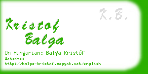 kristof balga business card